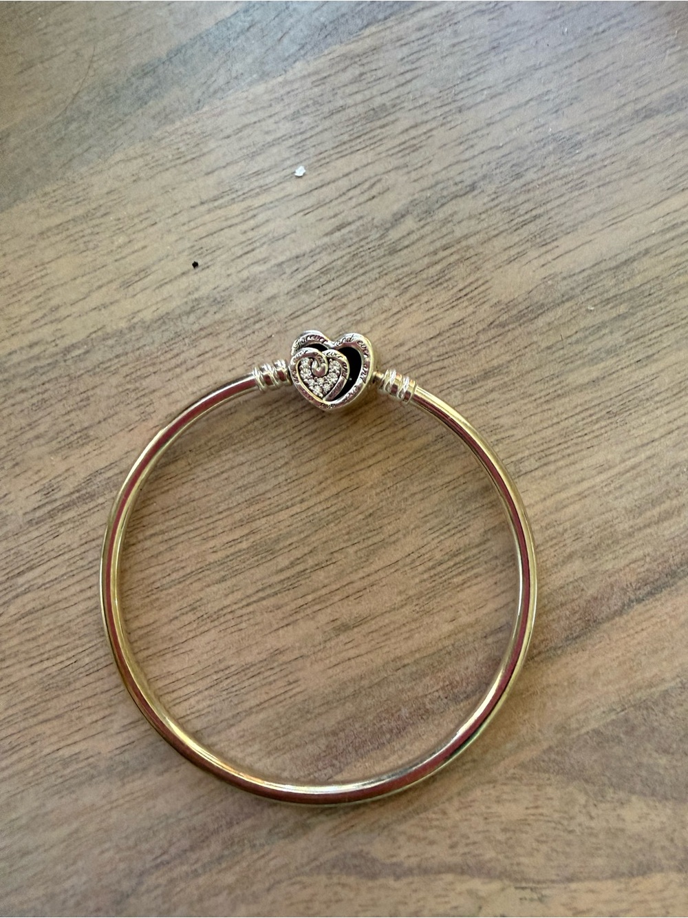 Pandora Sterling Silver Heart Charm Bangle Bracelet